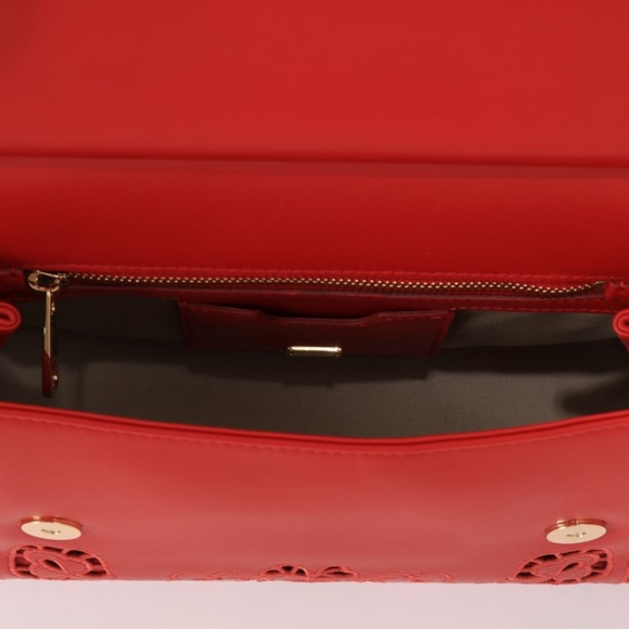 Dolce&Gabbana Red Sicily Floral Cutout Leather Bag - Picture 5 of 8